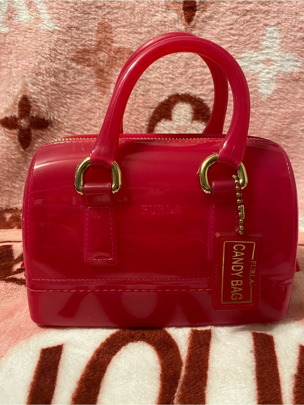 This is a vibrant pink Furla Candy Bag New 2way